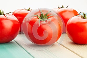 tomato group on wood