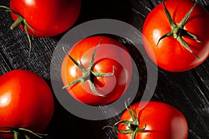 tomato group on wood