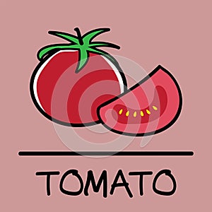 Tomato hand-drawn style.