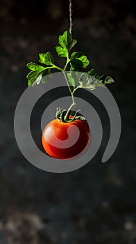 Tomato Hanging by a String