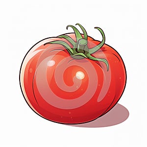 Vivo cómico estilo tomate ilustraciones en blanco 