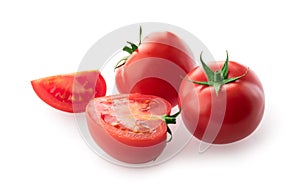 Tomato isolated on white background with clipping path without shadow