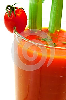 Tomato juice with celery stick