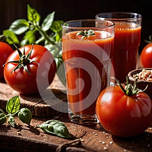 Tomato juice fresh squeezed tomato fruit vegetable drink, think smoothie nectar