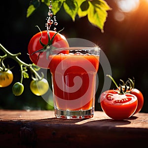 Tomato juice fresh squeezed tomato fruit vegetable drink, think smoothie nectar