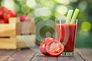 Tomato juice in glass