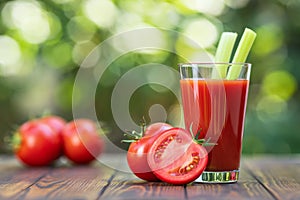 Tomato juice in glass