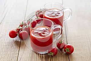Tomato juice in glasses