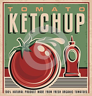 Tomato ketchup retro design concept