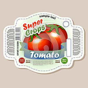 Tomato label sticker vegetable