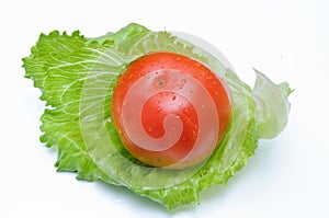 Tomato with lettuce photo