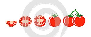 Tomato logo. Isolated tomato on white background