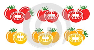 Tomato logo. Isolated tomato on white background