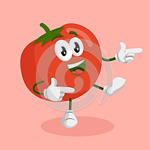 Tomato mascot and background Hi pose