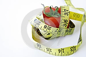Tomato with measuring tape