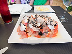 Tomato mozzarella and tuna salad