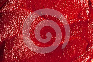 Tomato paste texture close-up