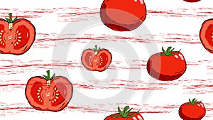 Tomato pattern with grung stripes for cards, posters, backgounds, wrapping paper