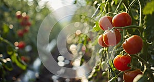 tomato plantation in an environmentallyfriendly growing facility,