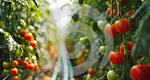 tomato plantation in an environmentallyfriendly growing facility