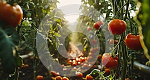 tomato plantation in an environmentallyfriendly growing facility