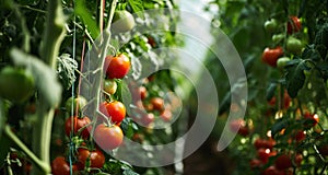 tomato plantation in an environmentallyfriendly growing facility