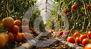 tomato plantation in an environmentallyfriendly growing facility,