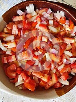 Tomato salad called vinagrete photo