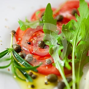 Tomato salad with caper dressing