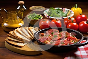 tomato salad served alongside argentinian asado