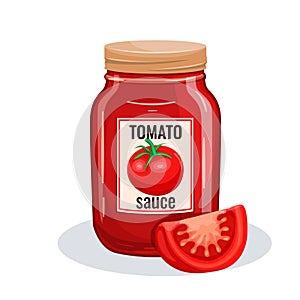 Tomato sauce glass jar.