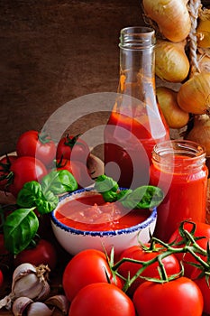 Tomato sauce still life photo