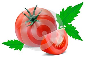 Tomato with segment photo