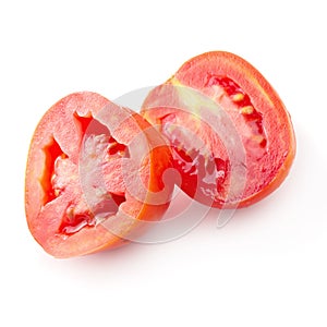 Tomato slice isolated over white background