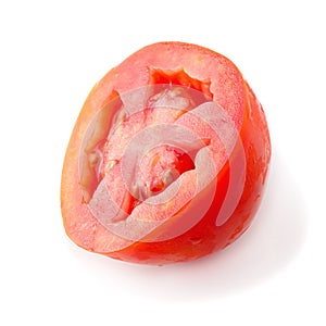 Tomato slice isolated over white background