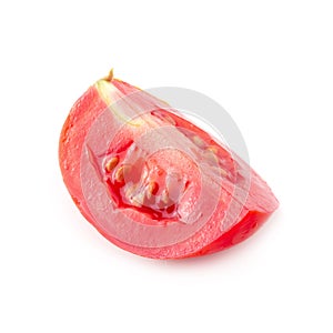 Tomato slice isolated over white background