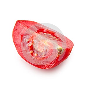 Tomato slice isolated over white background