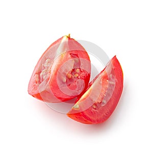 Tomato slice isolated over white background