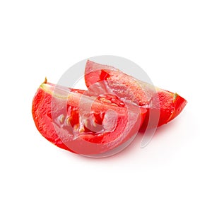 Tomato slice isolated over white background