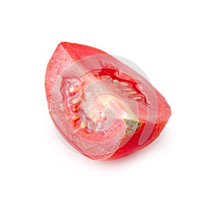 Tomato slice isolated over white background