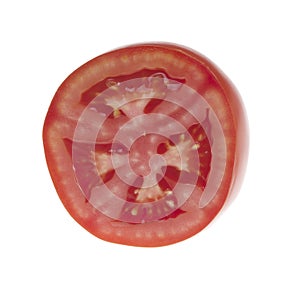 Tomato slice isolated on white