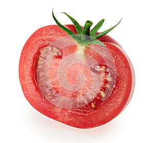 Tomato slice isolated on white background