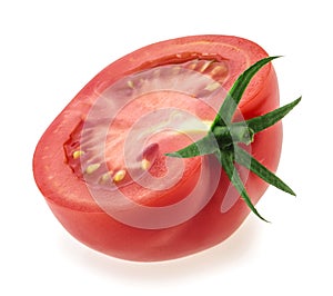 Tomato slice isolated on white background