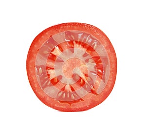 Tomato slice isolated on white background