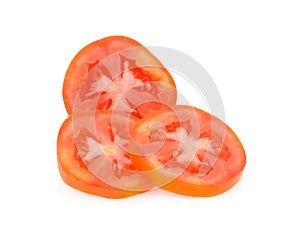 Tomato slice isolated on white background