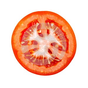 Tomato slice isolated on white background