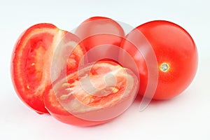 Tomato. Sliced group of red tomatoes