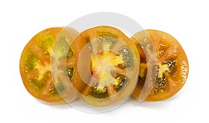 tomato slices isolated on white background