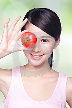 Tomato with smile face