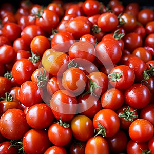 Tomato solanum lycopersicum pile for sale at the market